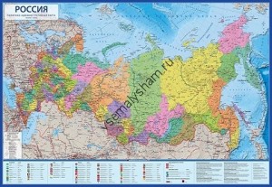Карта Россия Политико-административная 1:8,5М 101x70 см в тубусе