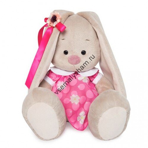 Мягкая игрушка Budi Basa Зайка Ми в розовом платье с белым воротничком 23 см