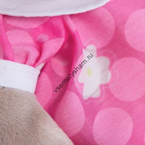 Мягкая игрушка Budi Basa Зайка Ми в розовом платье с белым воротничком 18 см