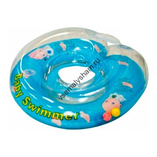 BabySwimmer круг на шею 6-36 кг полуцвет+погремушка BS11-O-B