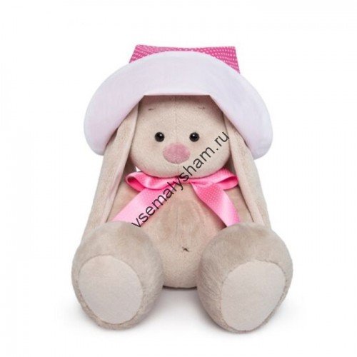 Мягкая игрушка Budi Basa Зайка Ми в розовой панамке и с бантиком 23 см