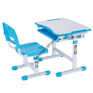 Комплект мебели  парта и стул голубой