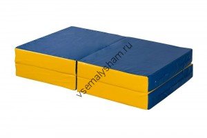 Мат № 11 КМS-sport 100 х 100 х 10 складной 4 сложения сине-желтый