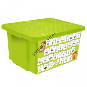 Littel Angel Детский ящик для хранения игрушек "X-BOX" "Обучайка" Азбука