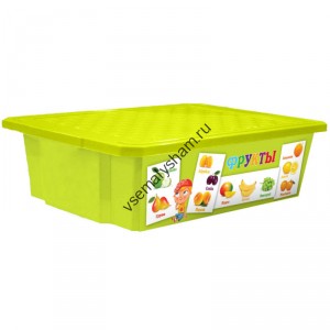 Littel Angel Детский ящик для хранения игрушек "X-BOX" "Обучайка" Овощи-фрукты