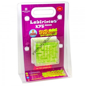 Лабиринтус Куб 6 см зелёный прозрачный