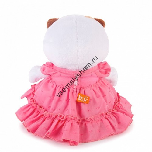 Мягкая игрушка Basik&Co Кошка Ли-Ли baby в платье с вязаным цветочком