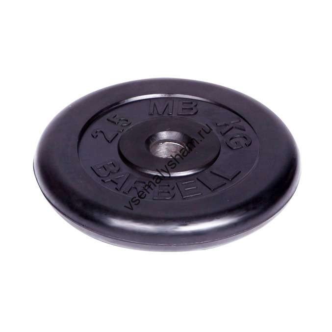 Диск обрезиненный Barbell d 51 мм чёрный 2,5 кг