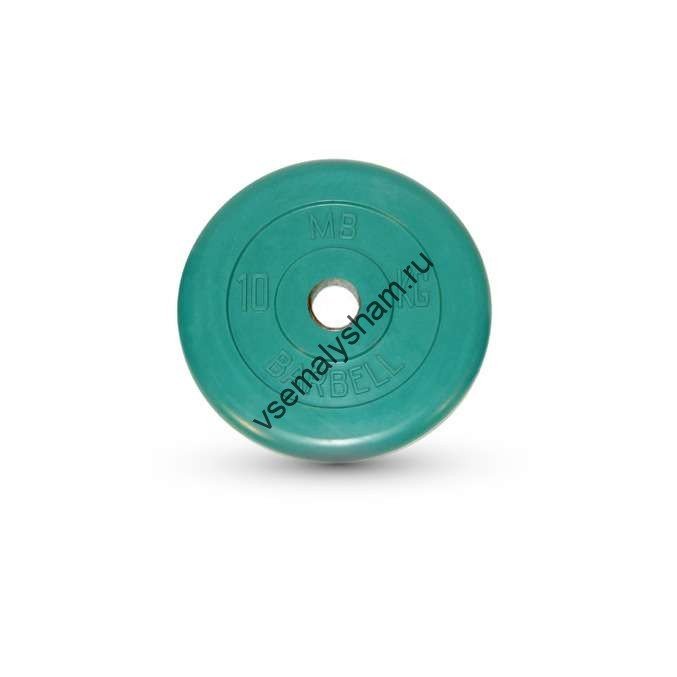 Диск обрезиненный Barbell d 51 мм цветной 10,0 кг