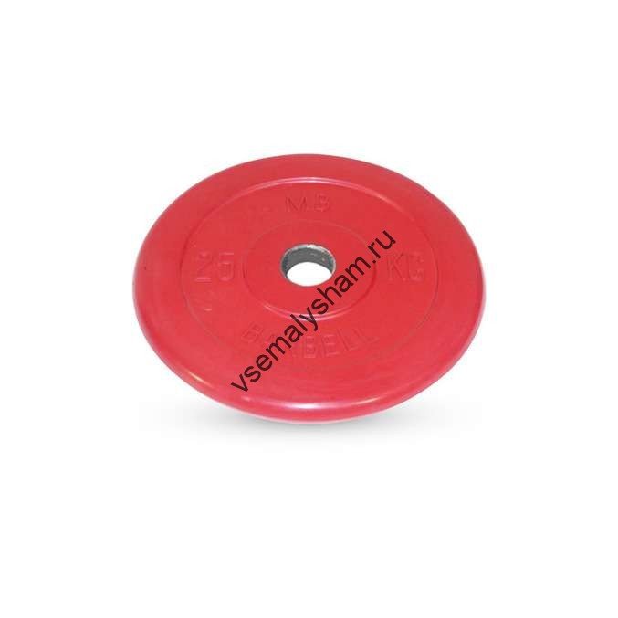 Диск обрезиненный Barbell d 51 мм цветной 25,0 кг