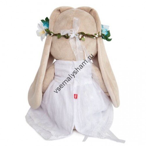 Мягкая игрушка Budi Basa Зайка Ми в белом платье и веночке 32 см