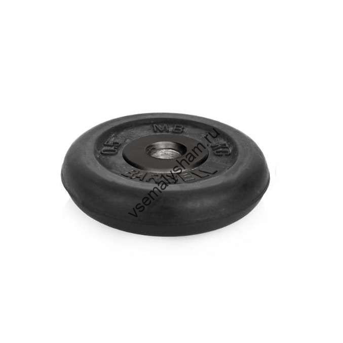 Диск обрезиненный Barbell d 31 мм чёрный 0,5 кг