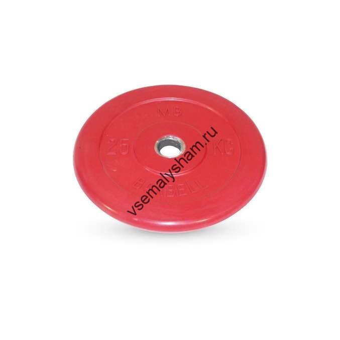 Диск обрезиненный Barbell d 31 мм цветной 25,0 кг