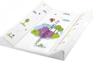 Пеленальная доска OKT  Счастливый Бегемотик с жёстким основанием с меркой  