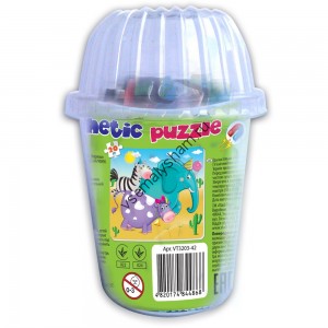 Мягкие магнитные пазлы в стакане Зверята