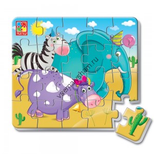 Мягкие магнитные пазлы в стакане Зверята