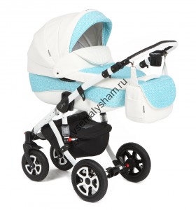 870S белая кожа+голубой принт