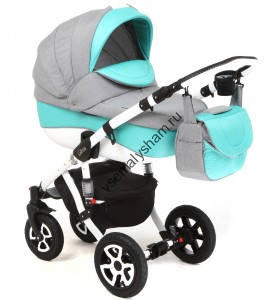 367S зеленая кожа+серый 