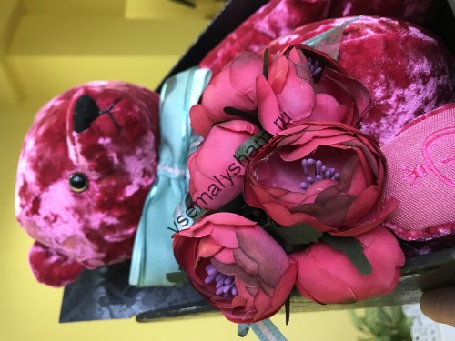 Интерьерная игрушка Медведь Bern Art 30 см розовый