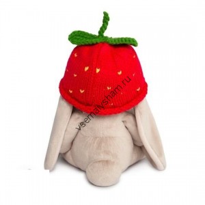 Мягкая игрушка Budi Basa Зайка Ми в вязаной шапке  Клубничка 23 см