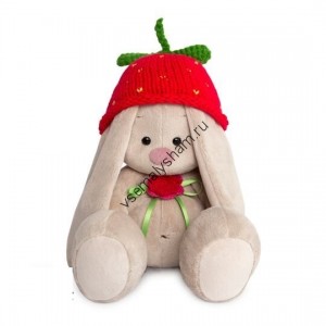Мягкая игрушка Budi Basa Зайка Ми в вязаной шапке  Клубничка 23 см