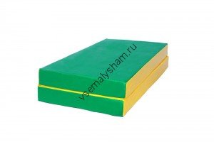 Мат № 3 КМS-sport 100 х 100 х 10 складной зелено-желтый