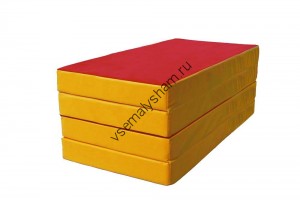 Мат № 5 КМS-sport 100 х 200 х 10 складной 3 сложения красно-желтый