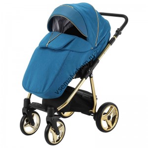 Коляска 2 в 1 Adamex Sierra Special Edition (СИНИЙ+СИН.ПЕРФ.КОЖА+ЗОЛОТО.РАМА)	SR416