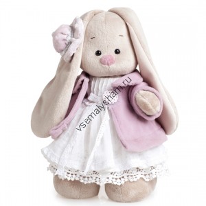 Мягкая игрушка Budi Basa Зайка Ми в фиолетовом пальто и белом платье 32 см