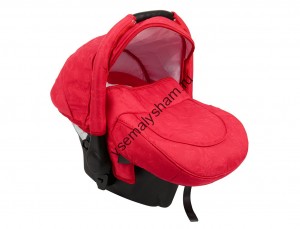 Коляска Adamex Barletta Ecco (3 в 1)  313S красный принт + белая кожа