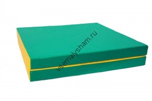 Мат №8 КМS-sport 100 х 200 х 10 складной 1 сложение зелено-желтый