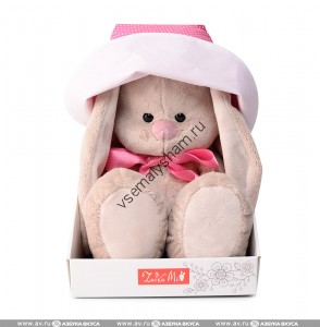 Мягкая игрушка Budi Basa Зайка Ми в розовой панамке и с бантиком 18 см