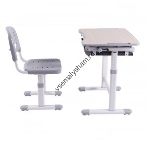 Комплект мебели парта и стул серый