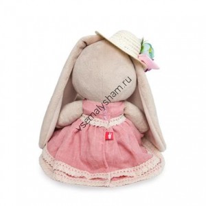 Мягкая игрушка Budi Basa Зайка Ми в бледно-розовом платье и шляпке с цветами 23 см