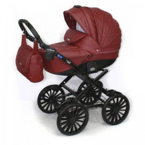 Коляска 2 в 1 Bebe Mobile Giulia Deluxe 100% Ecco 7S БОРДО 100% CARBON