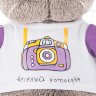 Кот Басик в футболке с принтом веселый фотограф