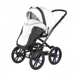 Коляска 3 в 1 Bebe Mobile Giulia Deluxe 100% Ecco 18S БЕЛ+ЧЕРНЫЙ 100% CARBON