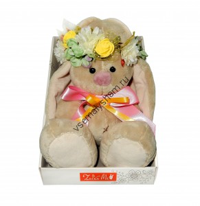 Мягкая игрушка Budi Basa Зайка Ми в веночке и с бантиком  23 см
