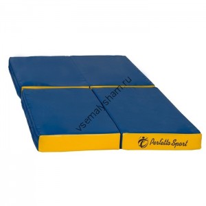 Мат № 11 Perfetto Sport 100 х 100 х 10 складной 4 сложения сине-желтый