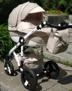 Коляска Bebe Mobile Movo Ecco 50% 368S СВ.БЕЖ LEN+БЕЖ.РОМБ КОЖА