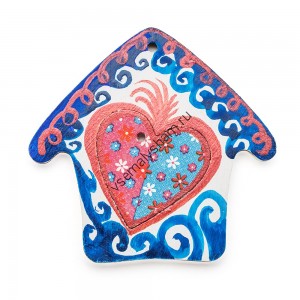 Елочное украшение Домик с сердечком