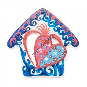 Елочное украшение Домик с сердечком