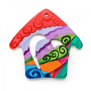 Елочное украшение Домик с сердечком