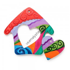 Елочное украшение Домик с сердечком