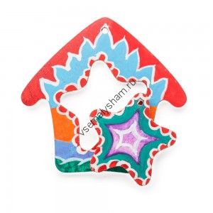 Елочное украшение Домик со звездой