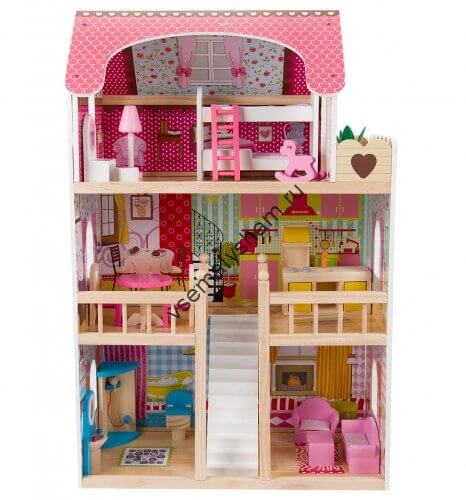 Кукольный дом  Edufun EF4109 с комплектом мебели  