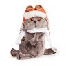 Кот Басик в шлеме и шарфе 22 см