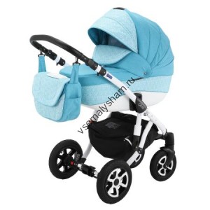 Коляска 2 в 1 Adamex Gloria 259W Гол.ромашки+гол.