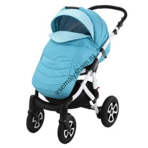 Коляска 2 в 1 Adamex Gloria 259W Гол.ромашки+гол.