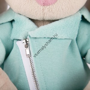 Мягкая игрушка Budi Basa Зайка Ми в голубой меховой курточке 18 см